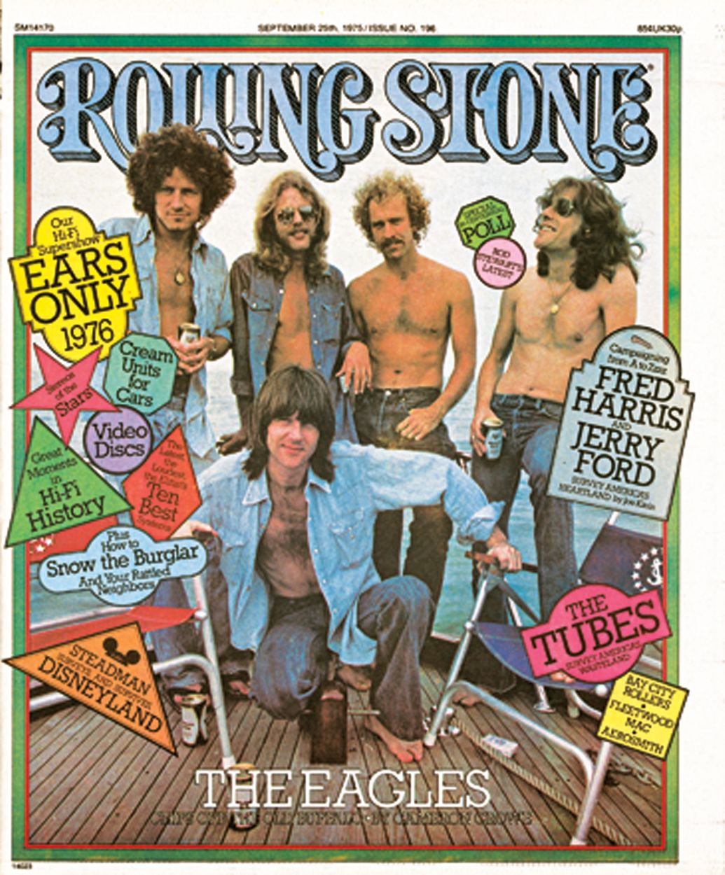 Estampando reportagem de capa na edição de setembro de 1975 da revista Rolling Stone