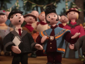 Frame do videoclipe de "Burn the Witch", belo trabalho feito em stop motion e baseado no filme inglês "The Wicker Man".