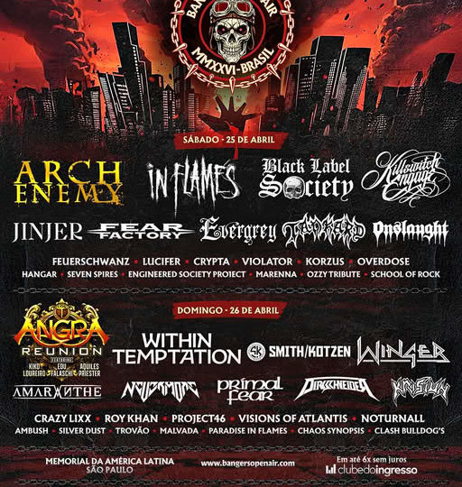 Bangers Open Air – Memorial da América Latina (26/04/2026):
