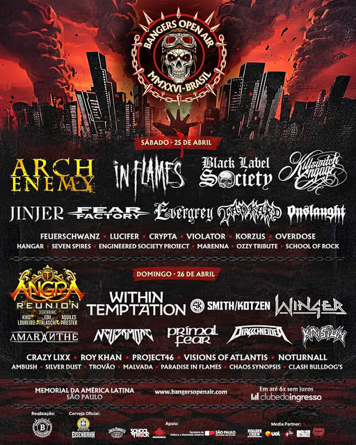 Bangers Open Air – Memorial da América Latina (26/04/2026):